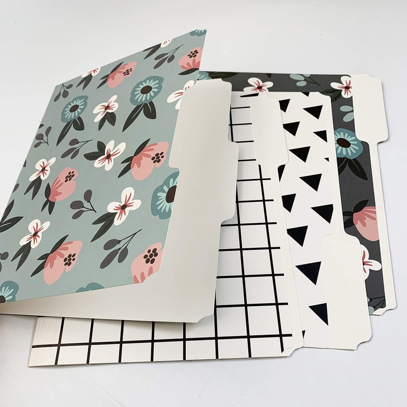 Carousel Greetings Cute File Folders, Set of 12 3-Tab Letter Size Decorative File Folders Boho Manilla 8.5 x 11 â€“ Pretty Designer Home Office School Supplies (Tranquility) - Image 2